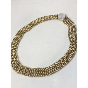Vintage Eloxal Aluminum Two Tone Multi Chain Necklace Made In Germany